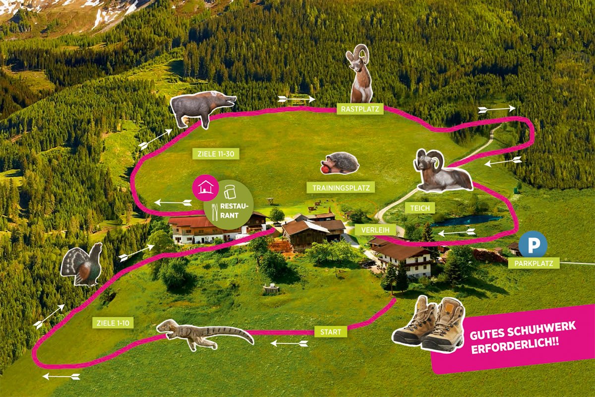 Skizze Bogenparcours Kohlschnait